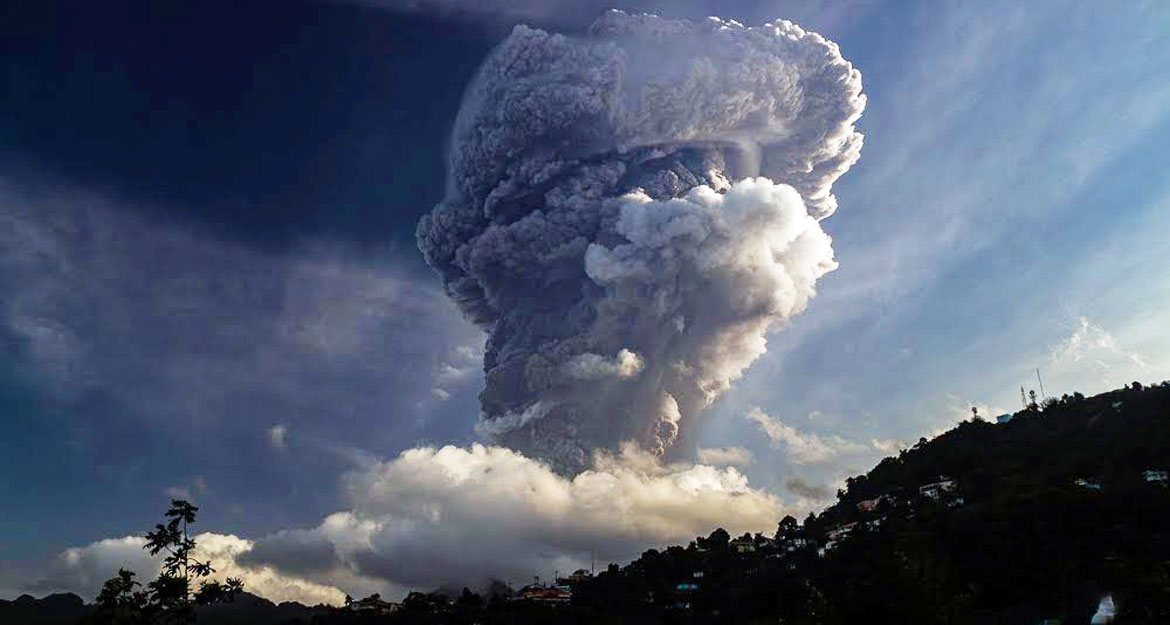La Soufriere volcanic eruption